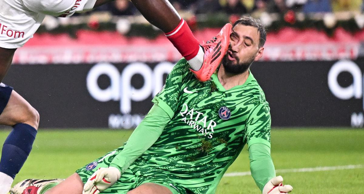 Photo de couverture de l'article Donnarumma victime d'un choc violent : la terrible blessure au visage qui inquiète le PSG